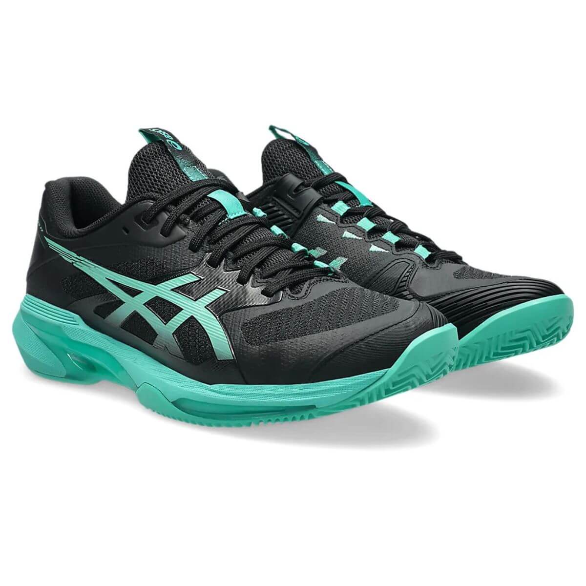 Asics Solution Speed FF 4 Clay Tennis Shoes (BLACK/AURORA GREEN) - Image 3