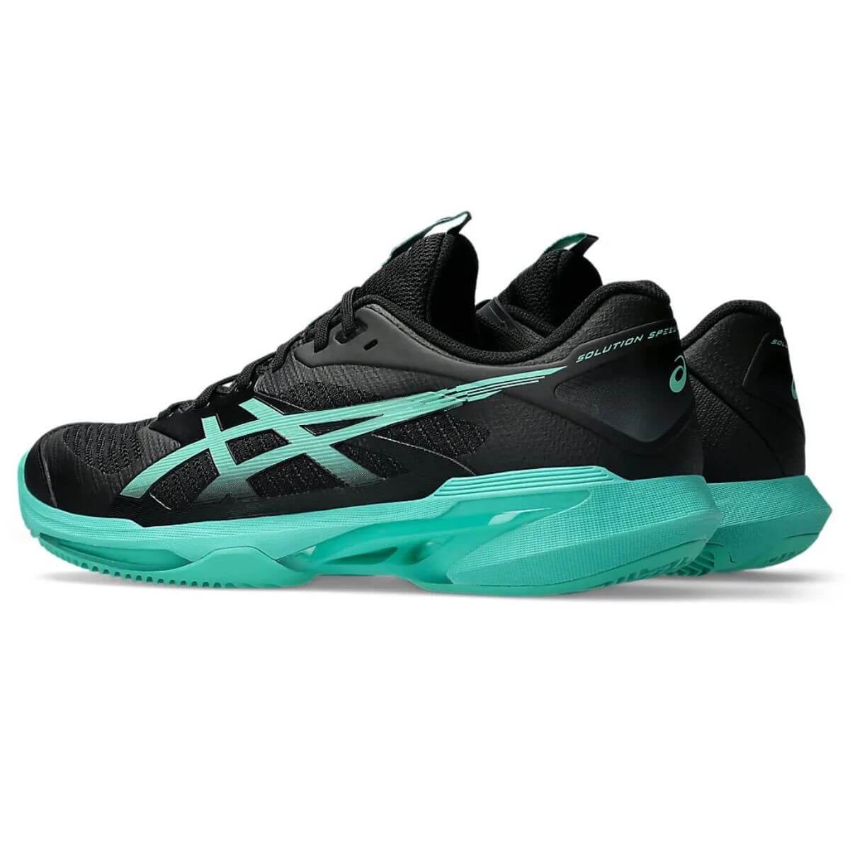 Asics Solution Speed FF 4 Clay Tennis Shoes (BLACK/AURORA GREEN) - Image 4