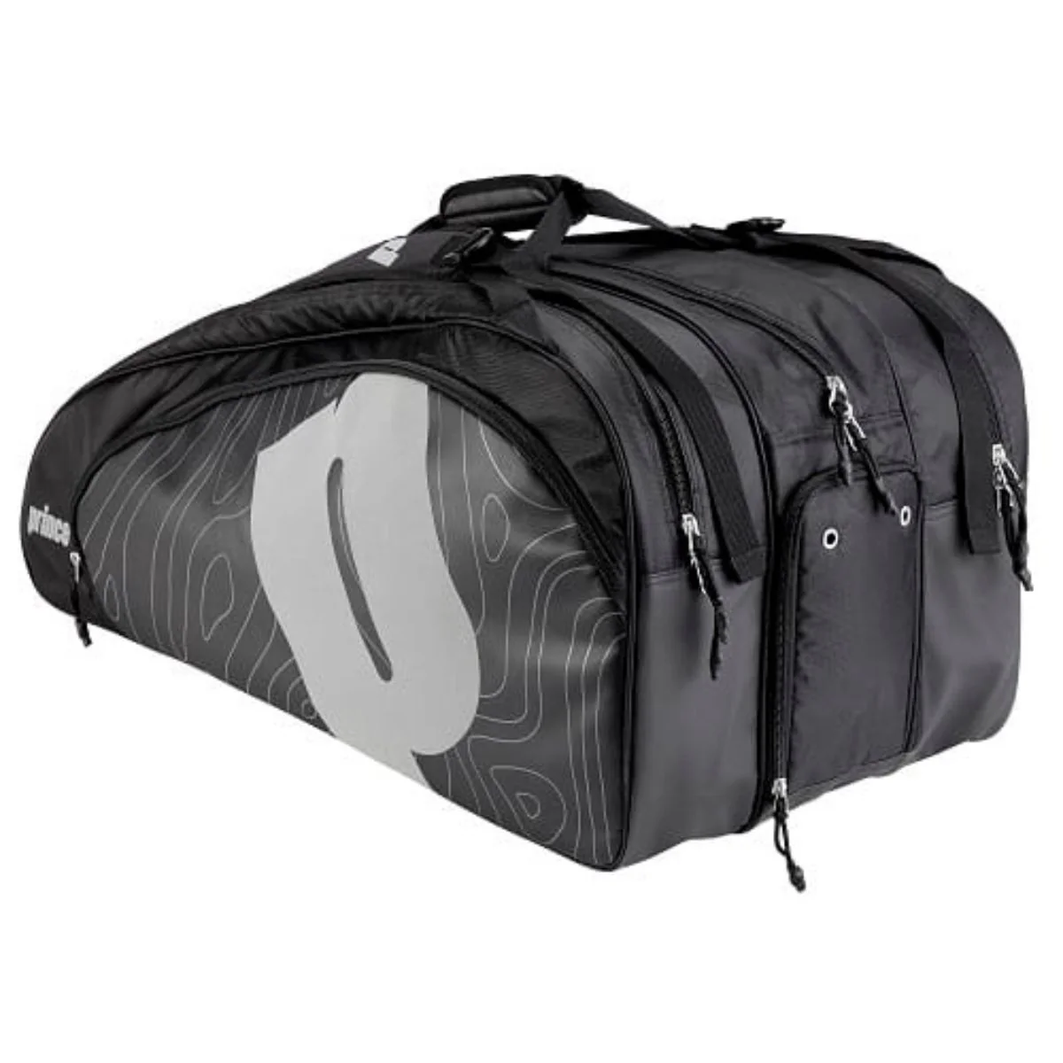 Prince Tour Reflective 12R Tennis Kitbag (Black/Grey/White)