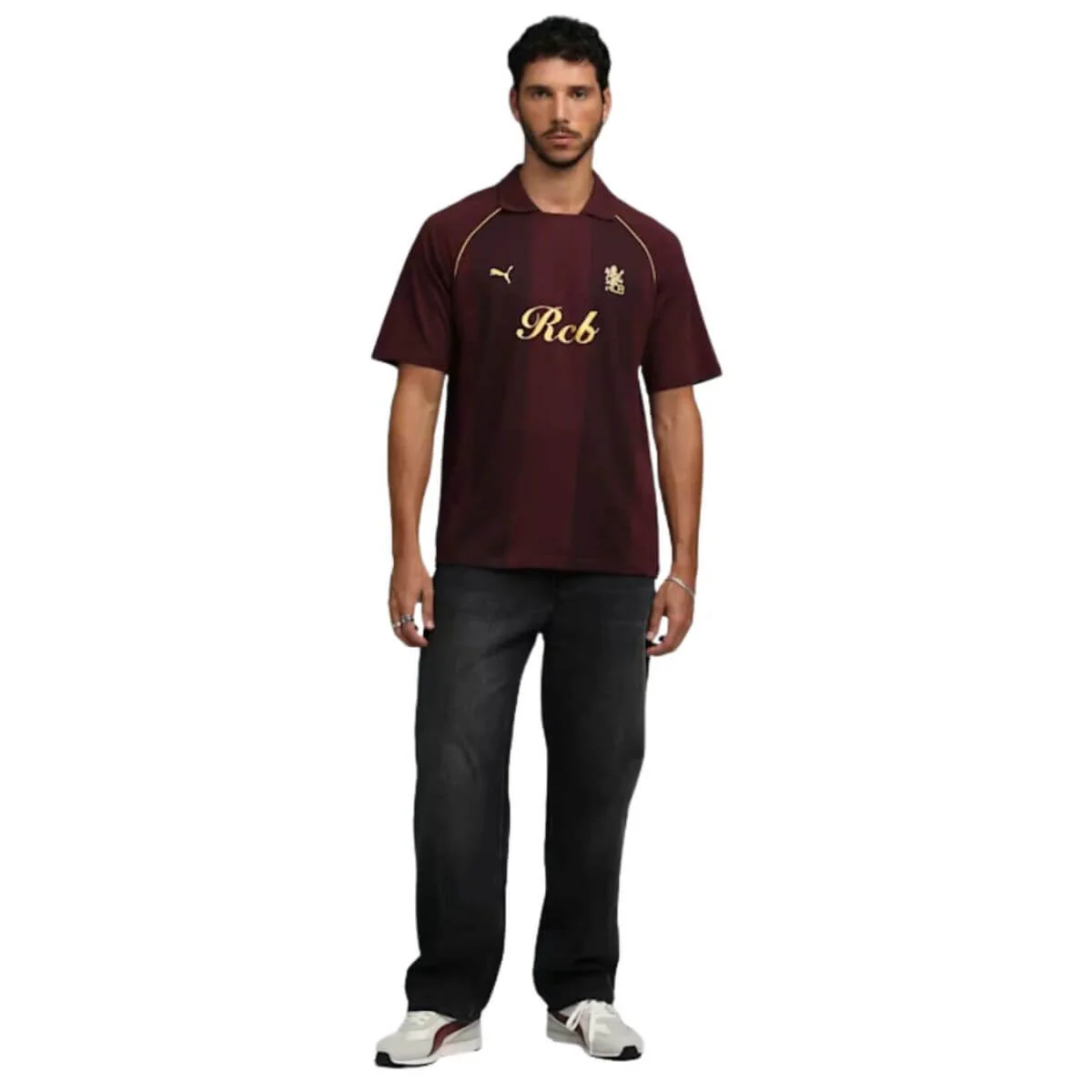 PUMA x RCB Mens Striper Polo II Polo T-Shirt - Image 4