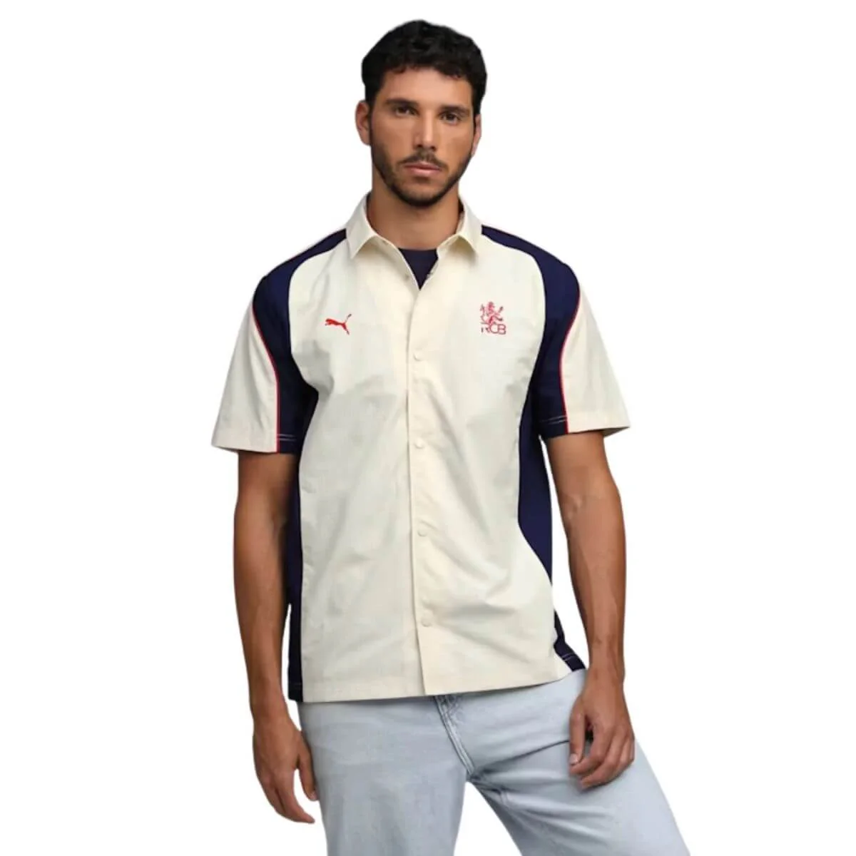 PUMA x RCB Mens Woven Polo T-Shirt - Image 3