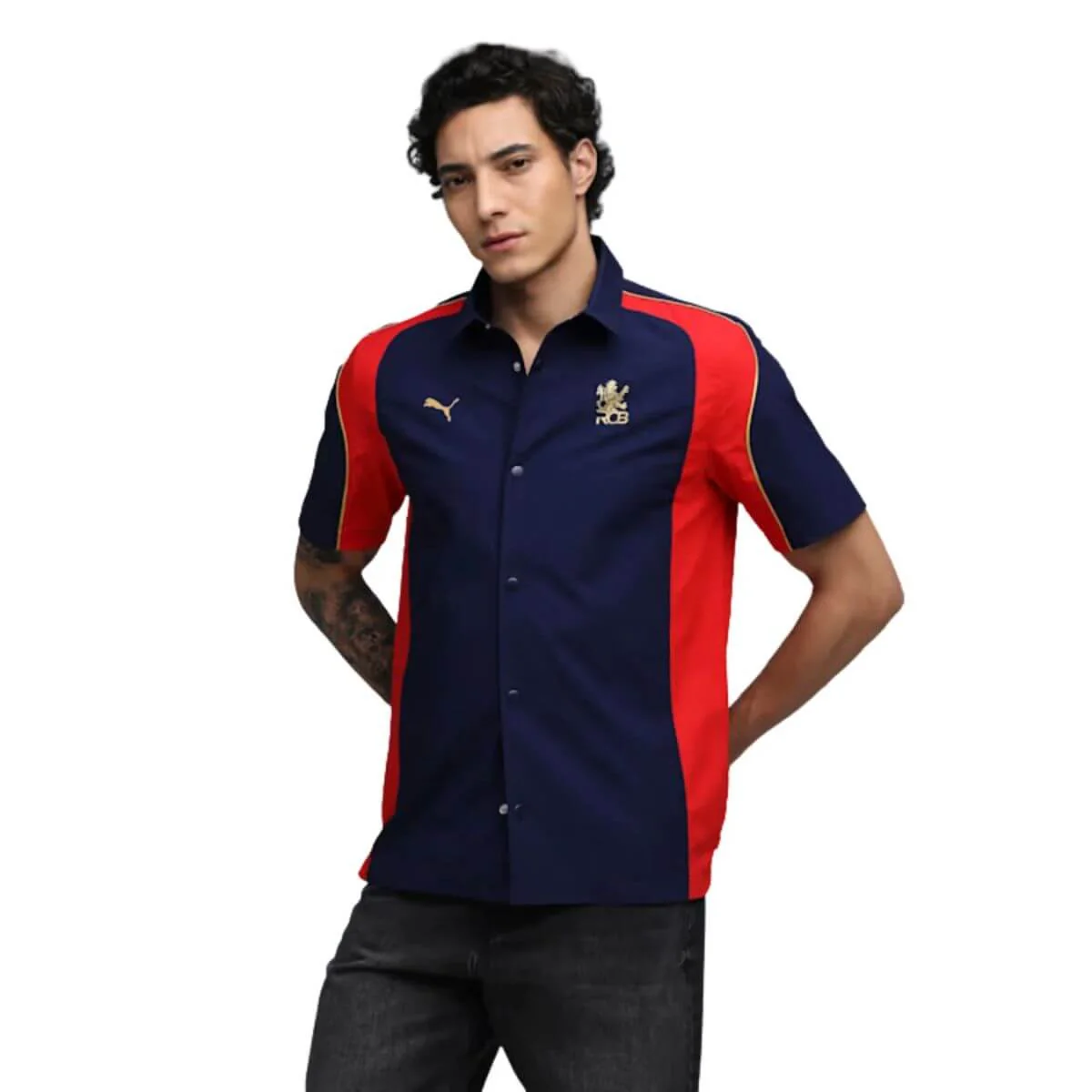 PUMA x RCB Mens Woven Polo T-Shirt - Image 7