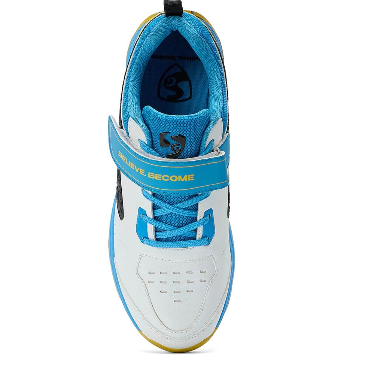 SG Century Pace Cricket Studs (White/Blue/Yellow) - Image 5