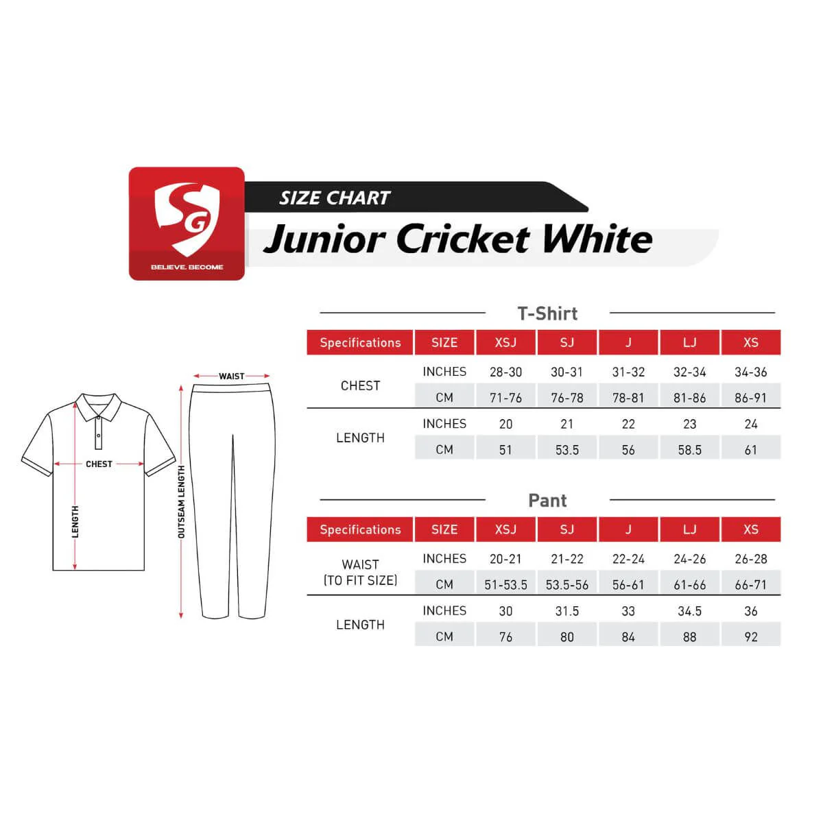 SG Club Junior Full Sleeve Cricket Whites Combo - Image 5