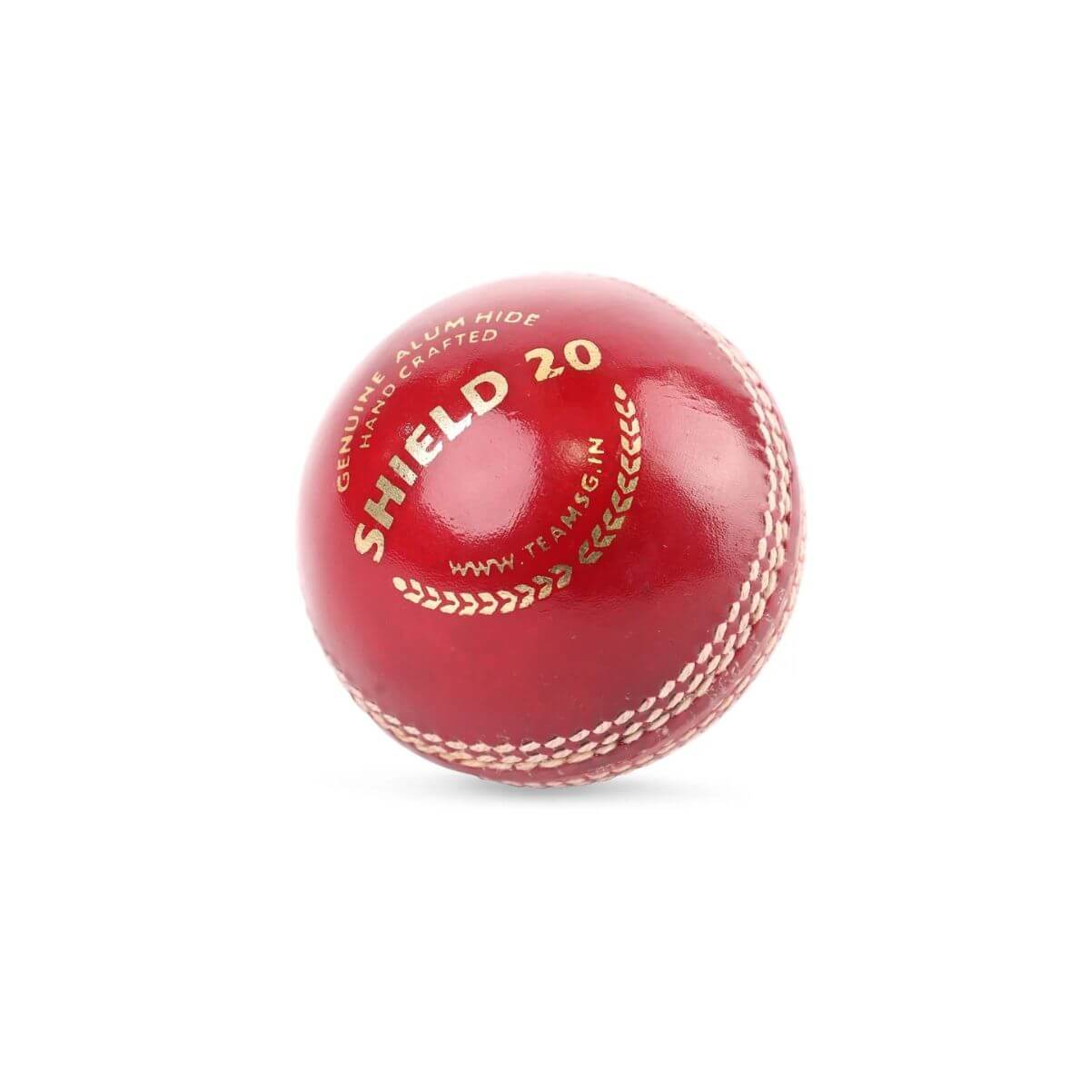 SG Shield 20 Red Leather Cricket Ball - Image 3
