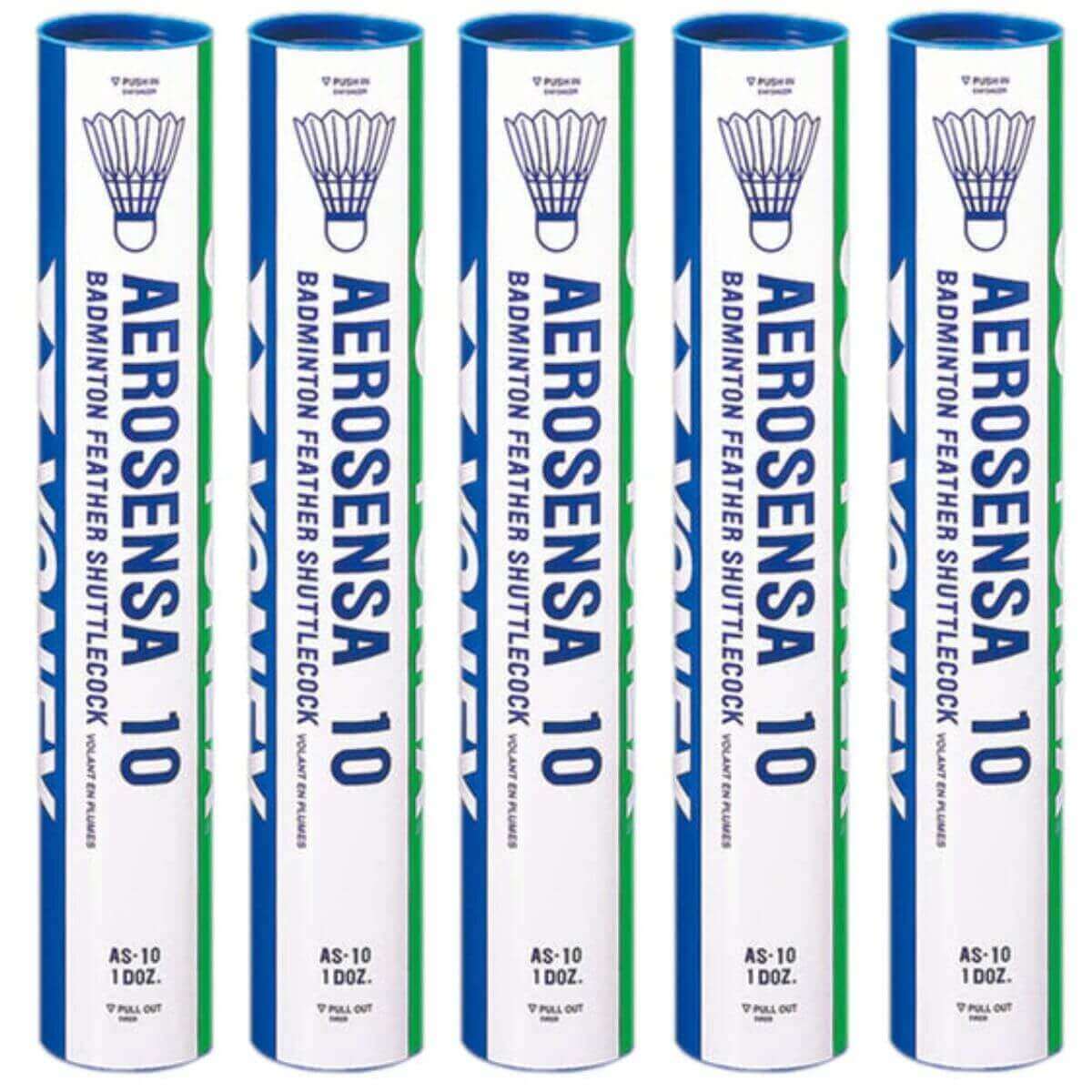 Yonex Aerosensa 10 Badminton Feather Shuttlecock (5 Tube / 60 Shuttlecock)