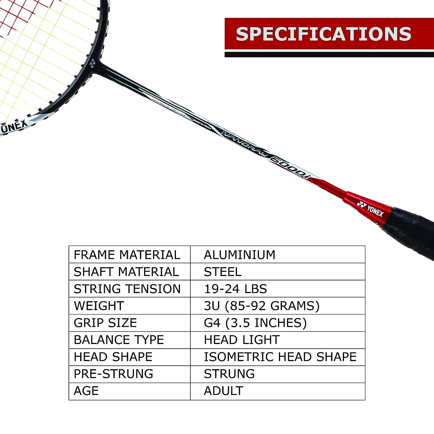 Yonex Nanoray 6000I Badminton Racquet - Image 6